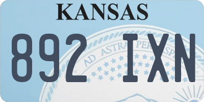 KS license plate 892IXN