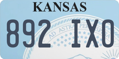 KS license plate 892IXO
