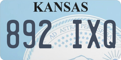 KS license plate 892IXQ
