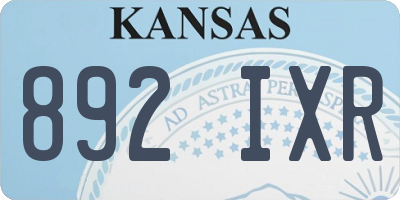 KS license plate 892IXR