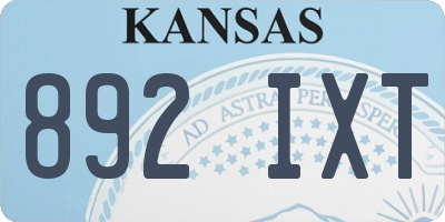 KS license plate 892IXT