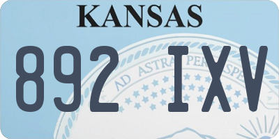 KS license plate 892IXV