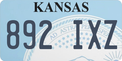 KS license plate 892IXZ