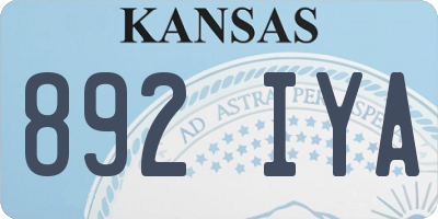 KS license plate 892IYA
