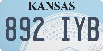 KS license plate 892IYB