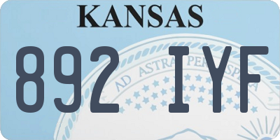 KS license plate 892IYF