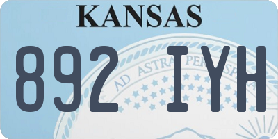 KS license plate 892IYH