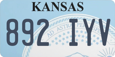 KS license plate 892IYV