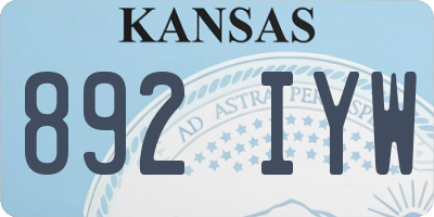 KS license plate 892IYW