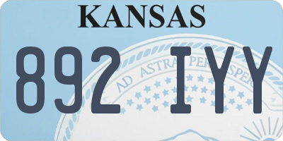 KS license plate 892IYY