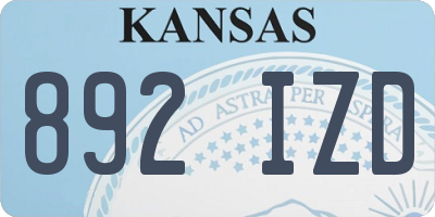 KS license plate 892IZD