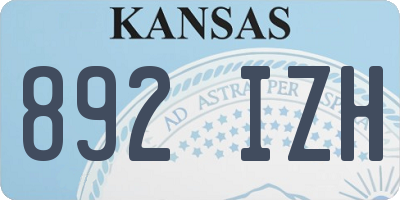 KS license plate 892IZH