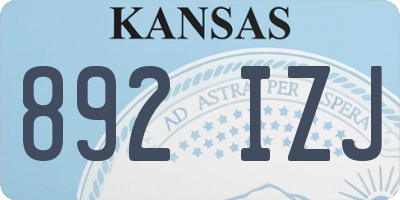 KS license plate 892IZJ