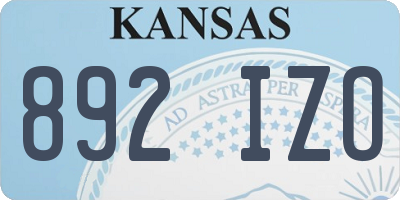 KS license plate 892IZO