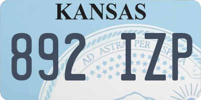KS license plate 892IZP