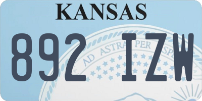 KS license plate 892IZW