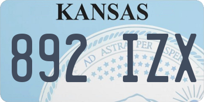 KS license plate 892IZX