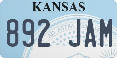 KS license plate 892JAM