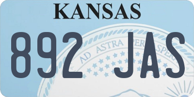 KS license plate 892JAS