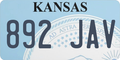 KS license plate 892JAV