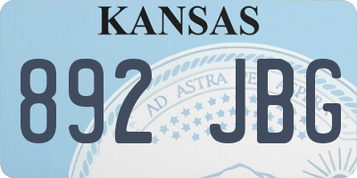 KS license plate 892JBG