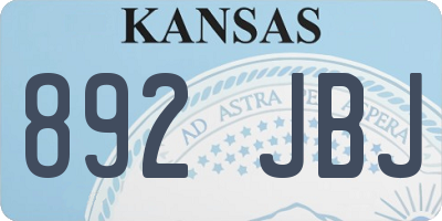 KS license plate 892JBJ