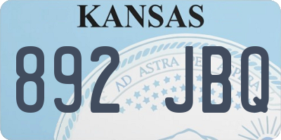 KS license plate 892JBQ