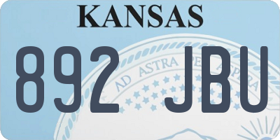 KS license plate 892JBU