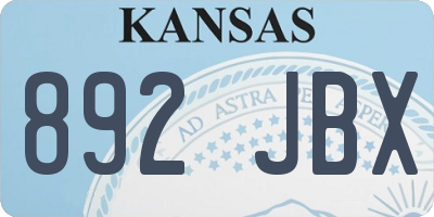 KS license plate 892JBX