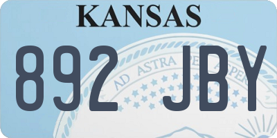 KS license plate 892JBY