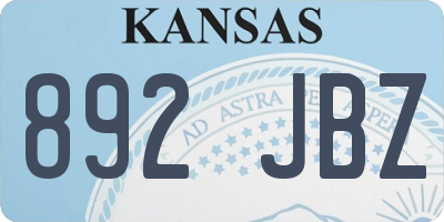 KS license plate 892JBZ