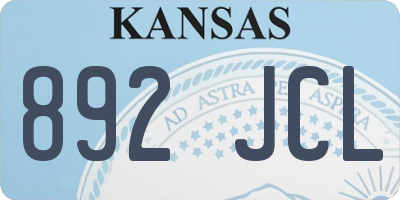 KS license plate 892JCL