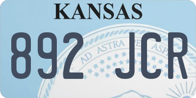 KS license plate 892JCR
