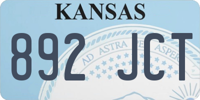KS license plate 892JCT