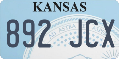 KS license plate 892JCX
