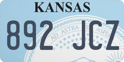 KS license plate 892JCZ