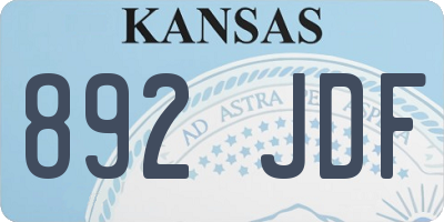 KS license plate 892JDF