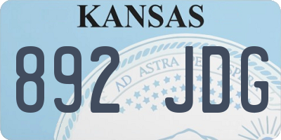 KS license plate 892JDG