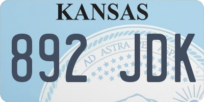 KS license plate 892JDK
