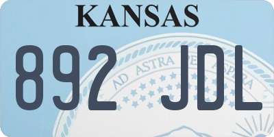 KS license plate 892JDL