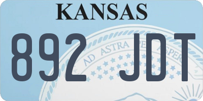 KS license plate 892JDT