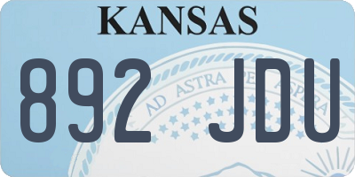 KS license plate 892JDU