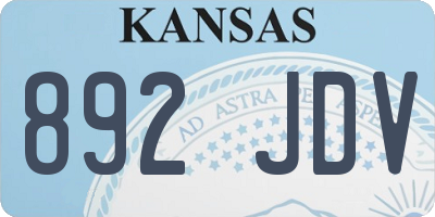 KS license plate 892JDV