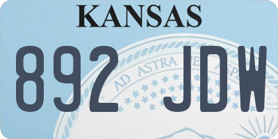 KS license plate 892JDW