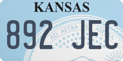 KS license plate 892JEC