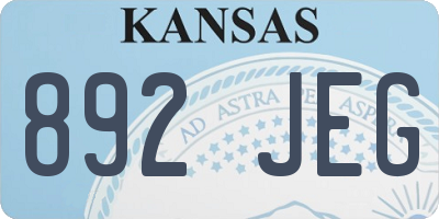 KS license plate 892JEG