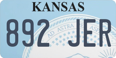KS license plate 892JER