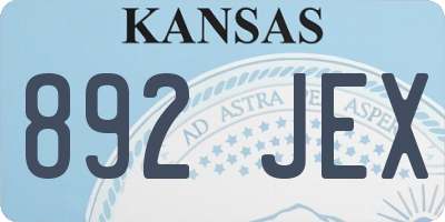 KS license plate 892JEX