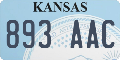 KS license plate 893AAC