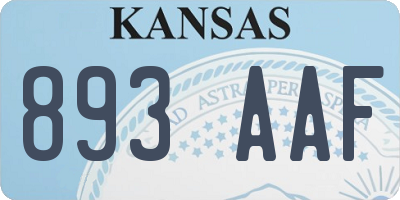 KS license plate 893AAF
